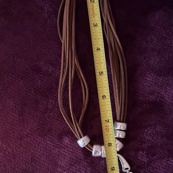 Alm SoHo Brown leather and Silver Necklace. NWOT - Picture 3 of 3